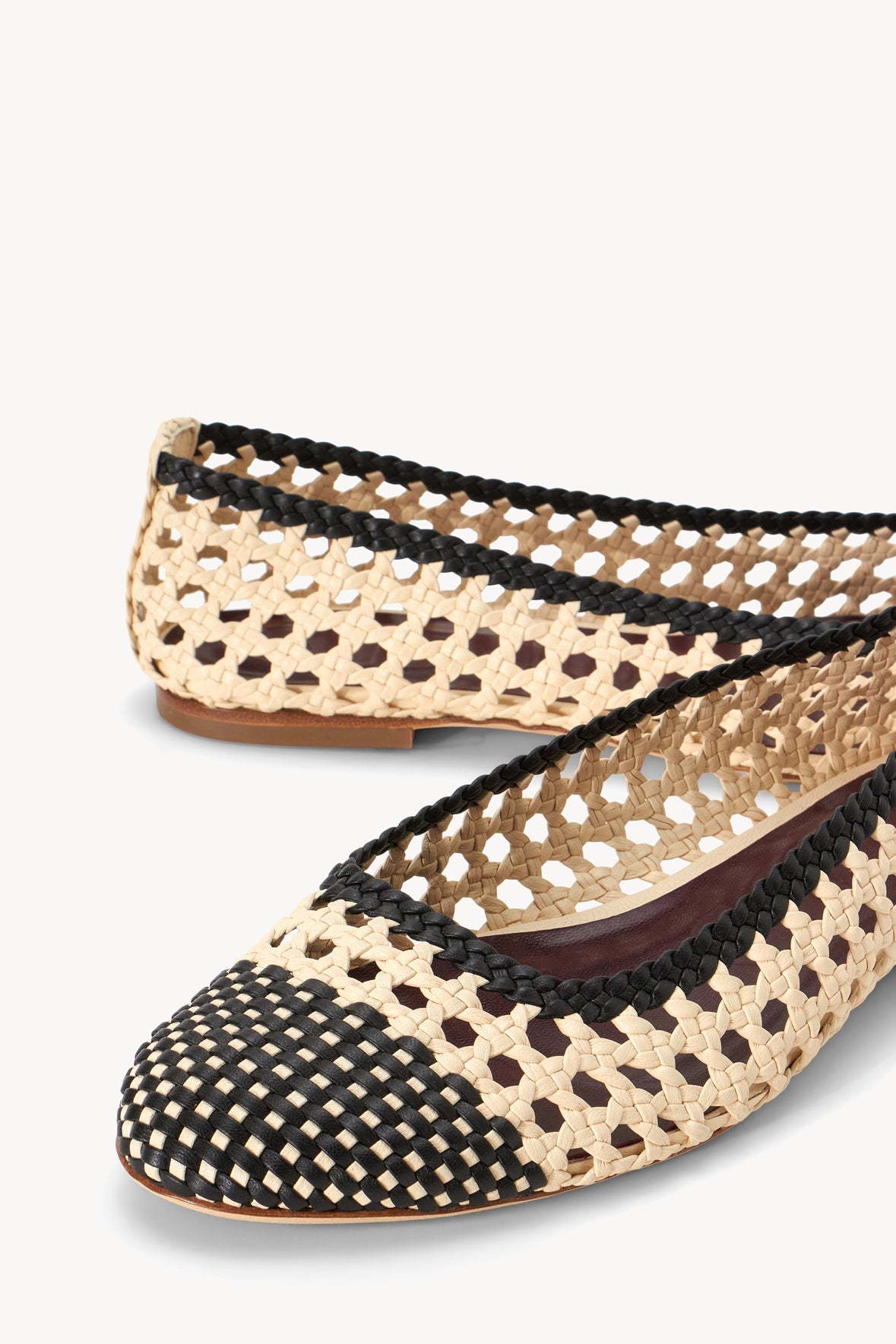 Nell Crochet Ballerina Sandal | Cream Black