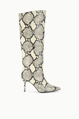 Sebastian High Heel Boot | White Snake