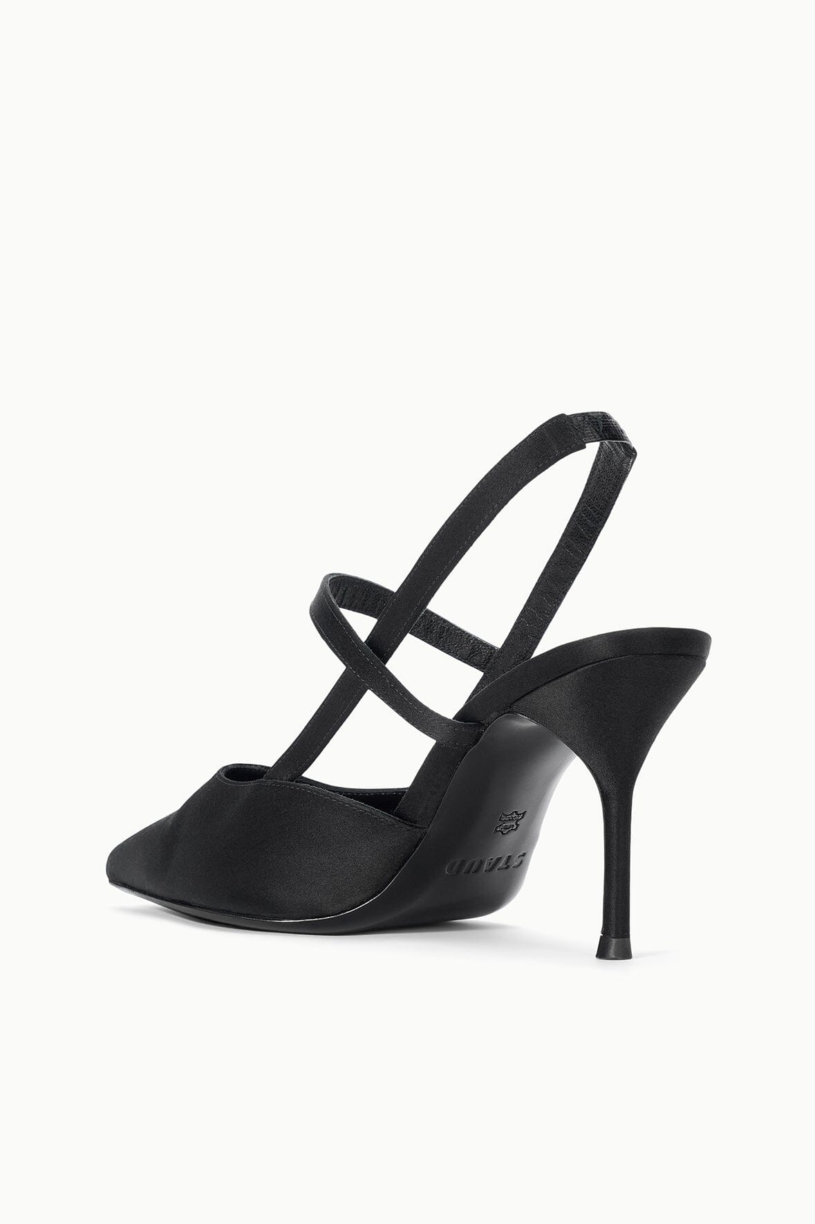 Sebastian High Heel Slingback | Black Satin