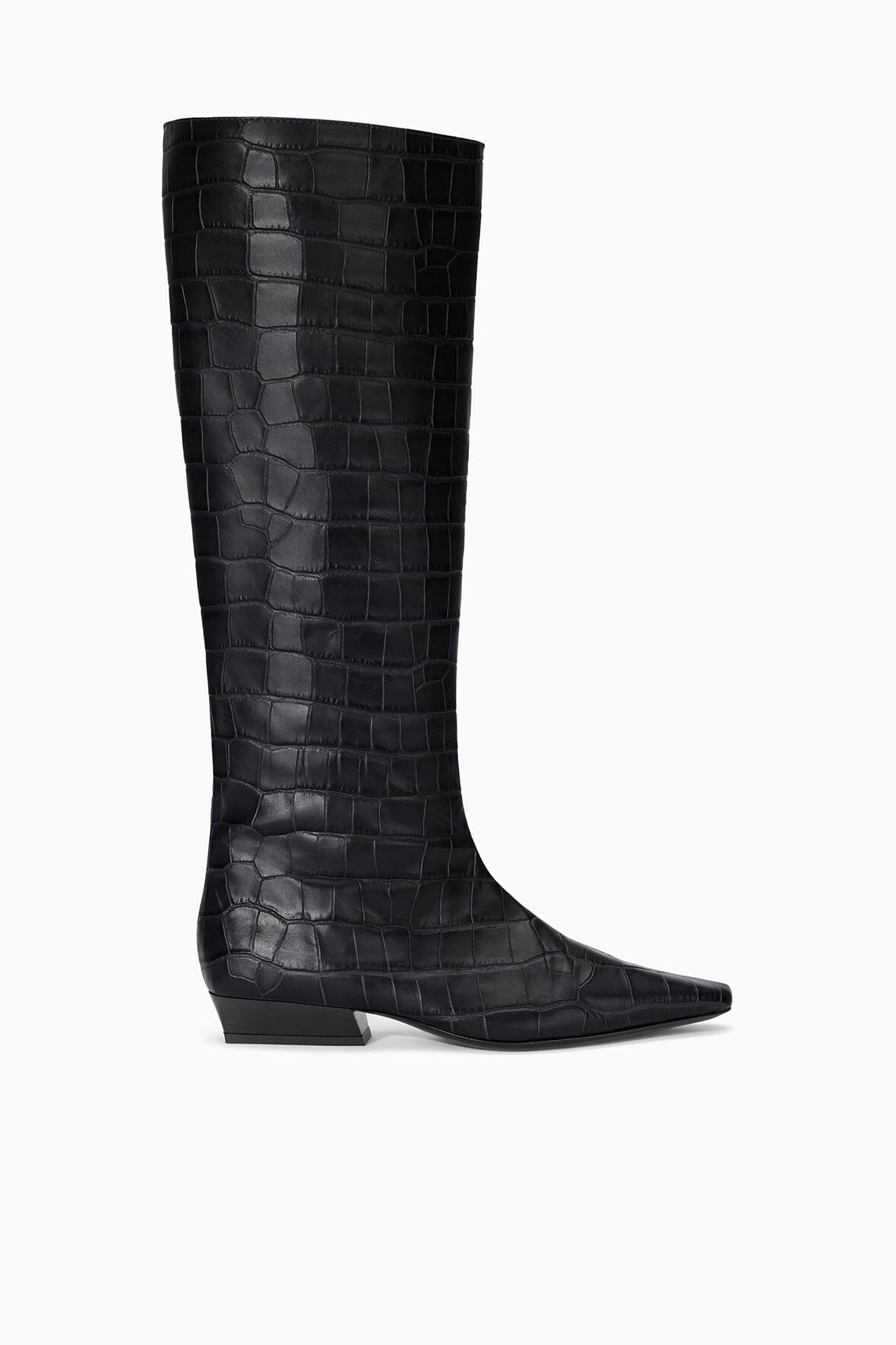 Wally Flat Boot | Black Croco