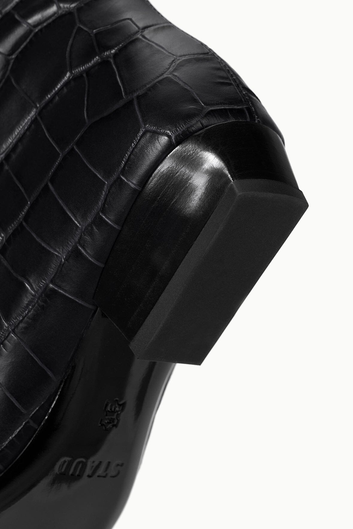 Wally Flat Boot | Black Croco