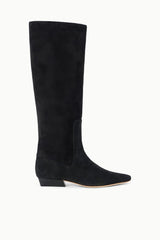 Wally Flat Boot | Black Suede