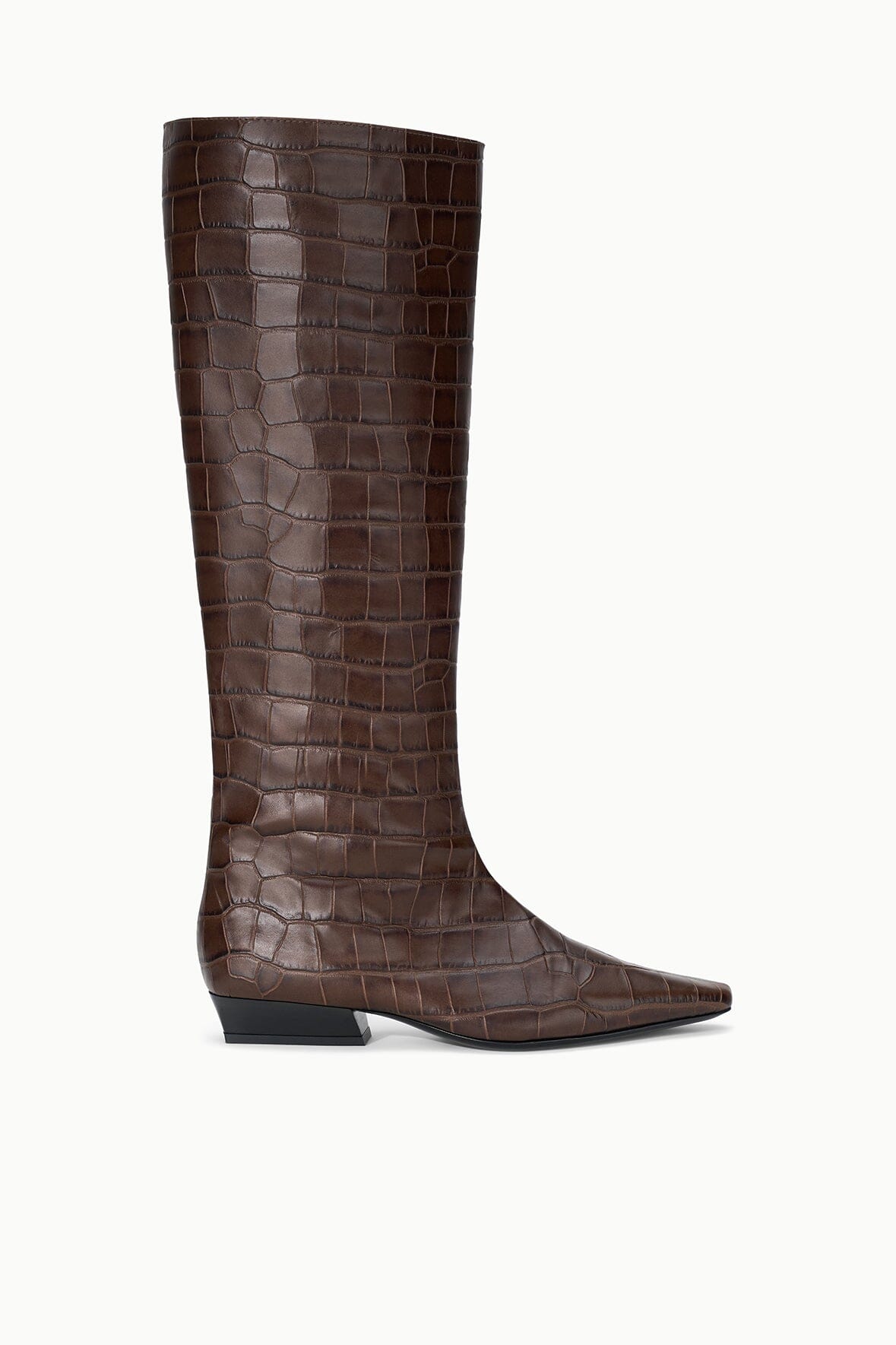 Wally Flat Boot | Espresso Croco