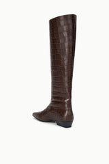 Wally Flat Boot | Espresso Croco