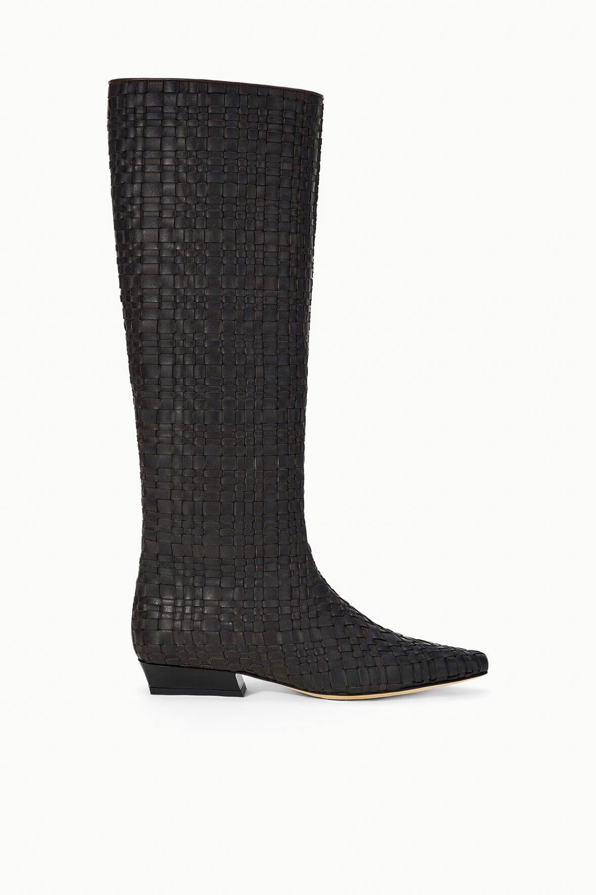 Wally Flat Boot | Espresso Woven Leather