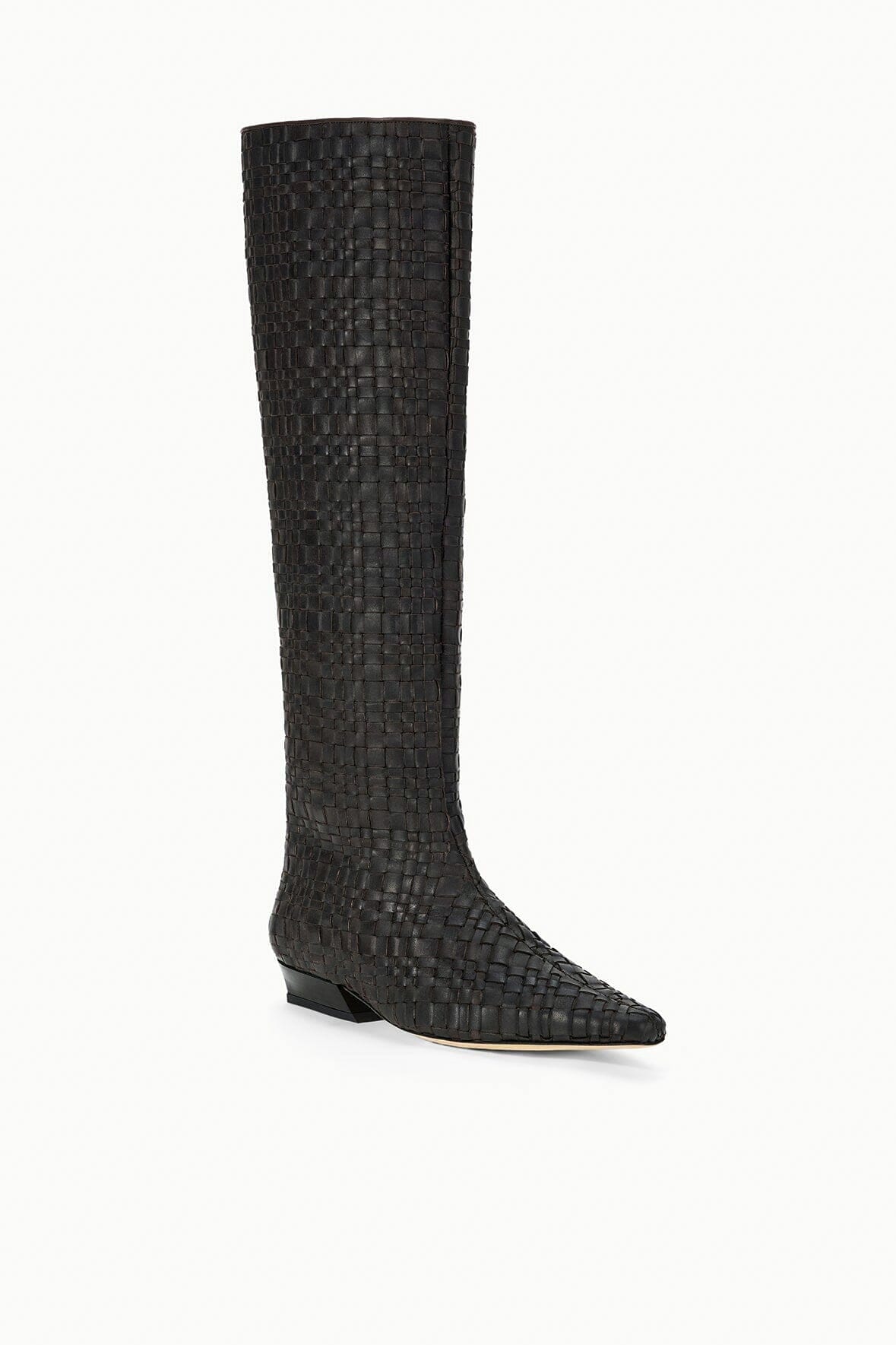 Wally Flat Boot | Espresso Woven Leather
