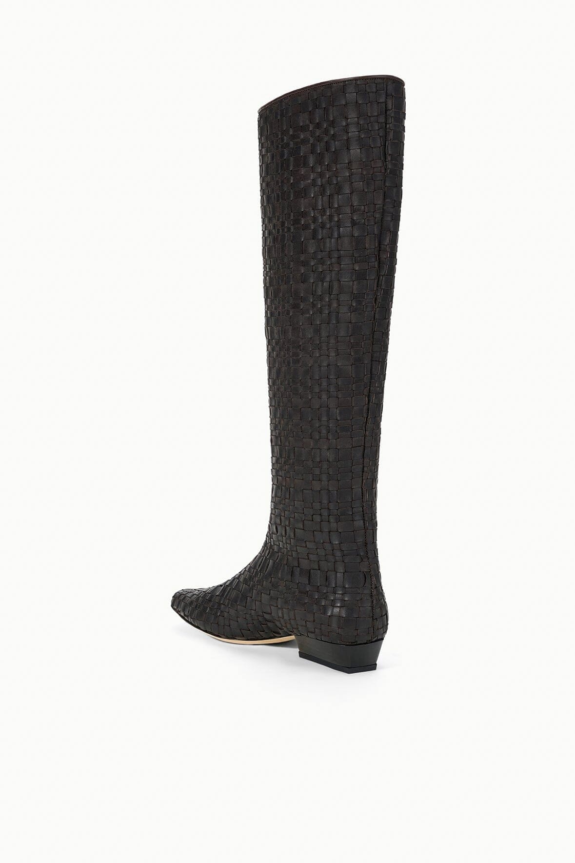 Wally Flat Boot | Espresso Woven Leather