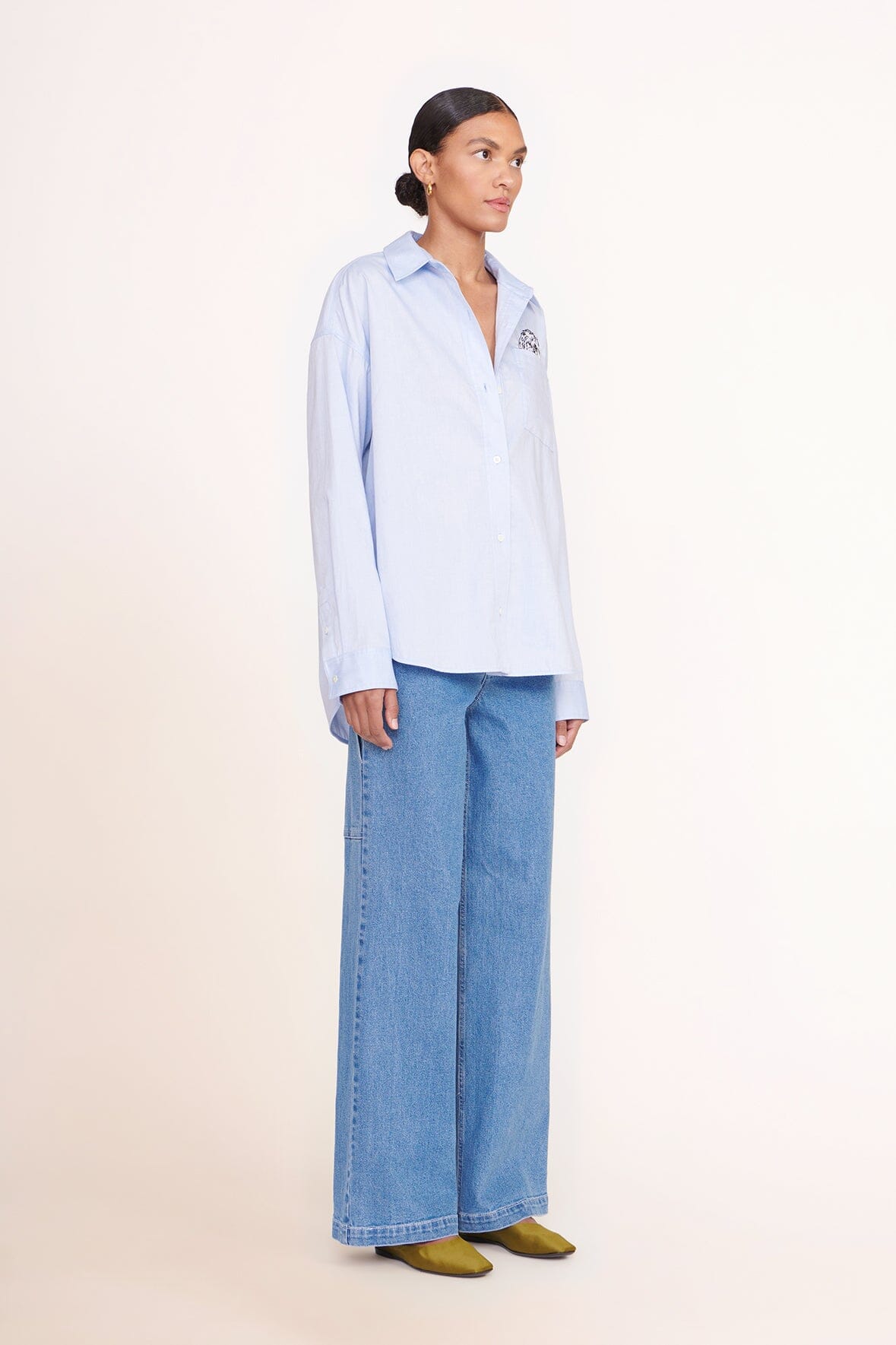 CUSTOM Kmsumu x C.BONZ CLASSIC OVERSIZED SHIRT | OXFORD BLUE